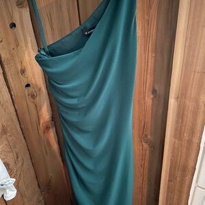 Le Chateau Teal One-Shoulder Dress